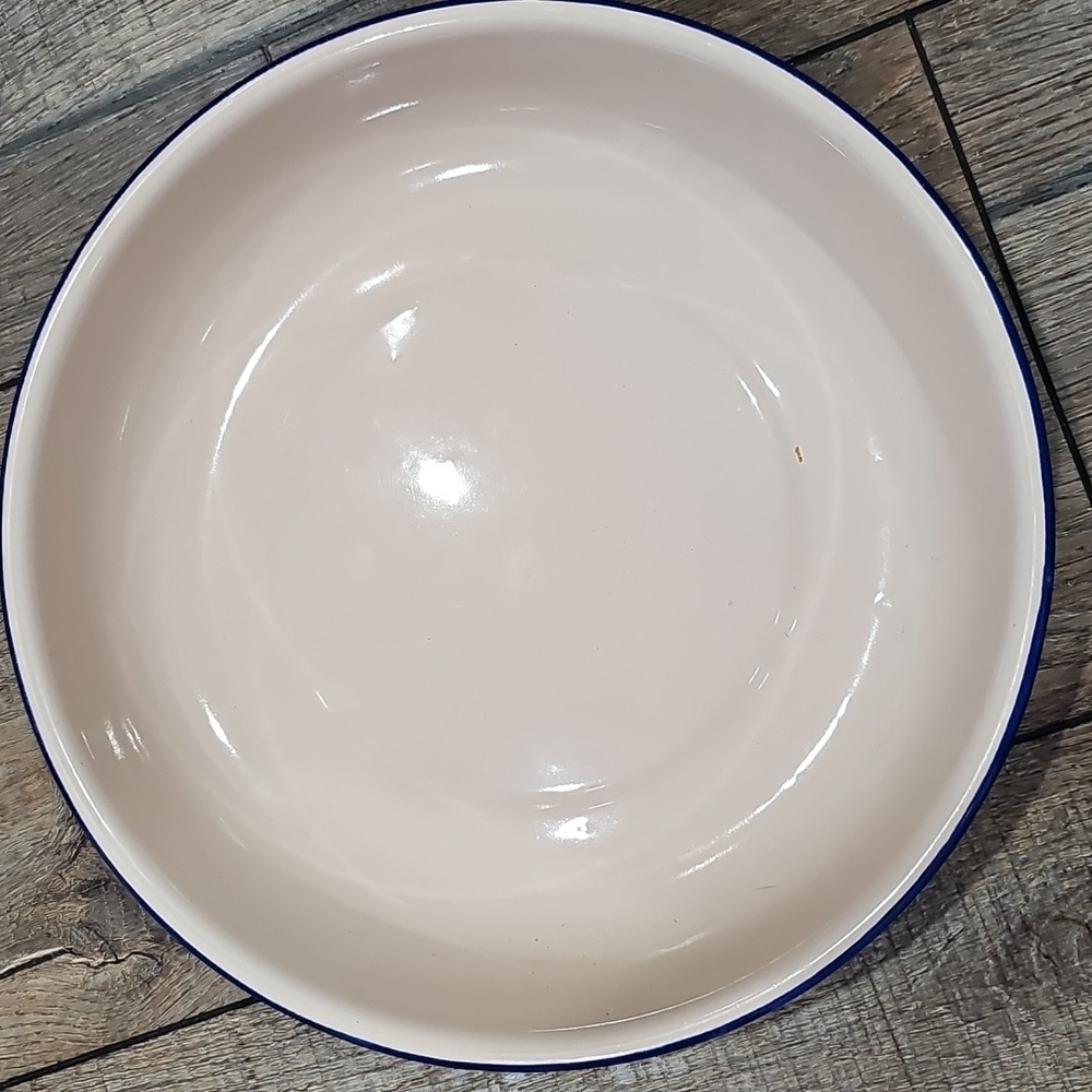 Pink Enamel Bowl 10 Inch Peacock Vintage Enamelware